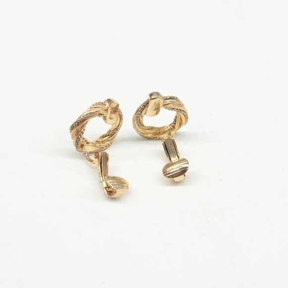 100% Authentic DIOR Gold Metal Clip-On Earrings 281-092724 - Picture 6 of 9